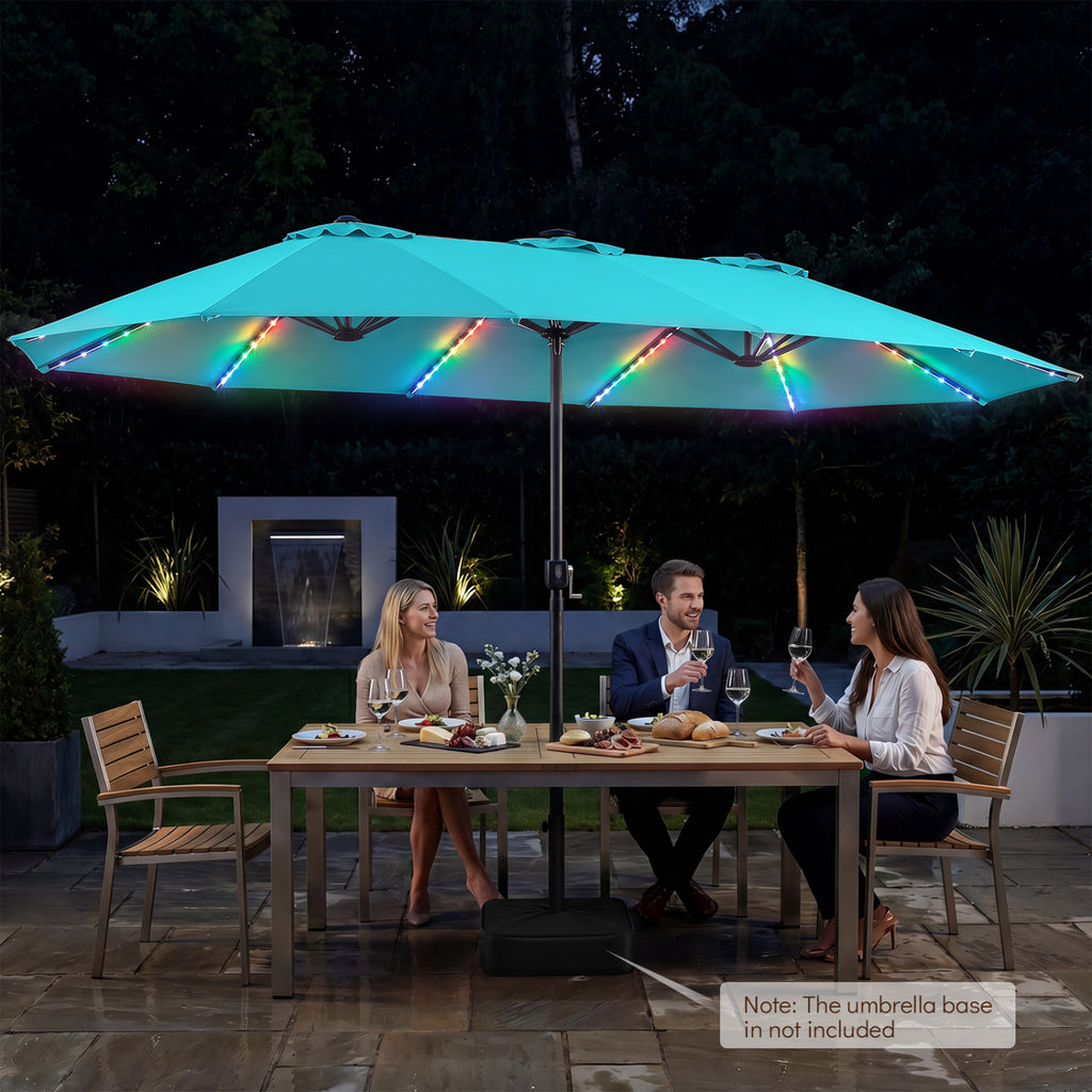 15.5FT Extra-Large Patio Umbrella 12 Reinforced Metal Ribs