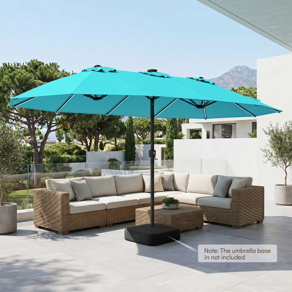 15.5FT Extra-Large Patio Umbrella 12 Reinforced Metal Ribs