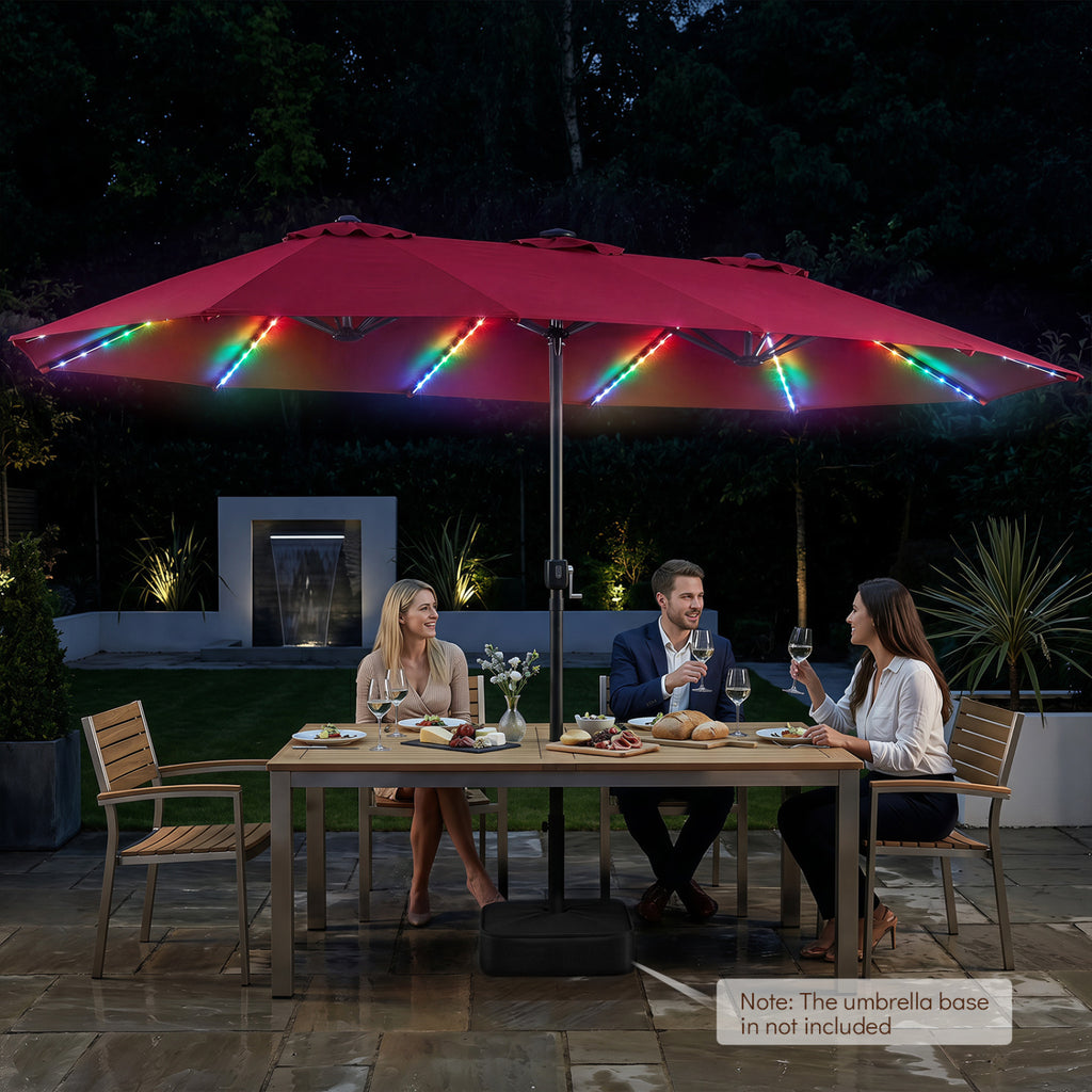 15.5FT Extra-Large Patio Umbrella 12 Reinforced Metal Ribs