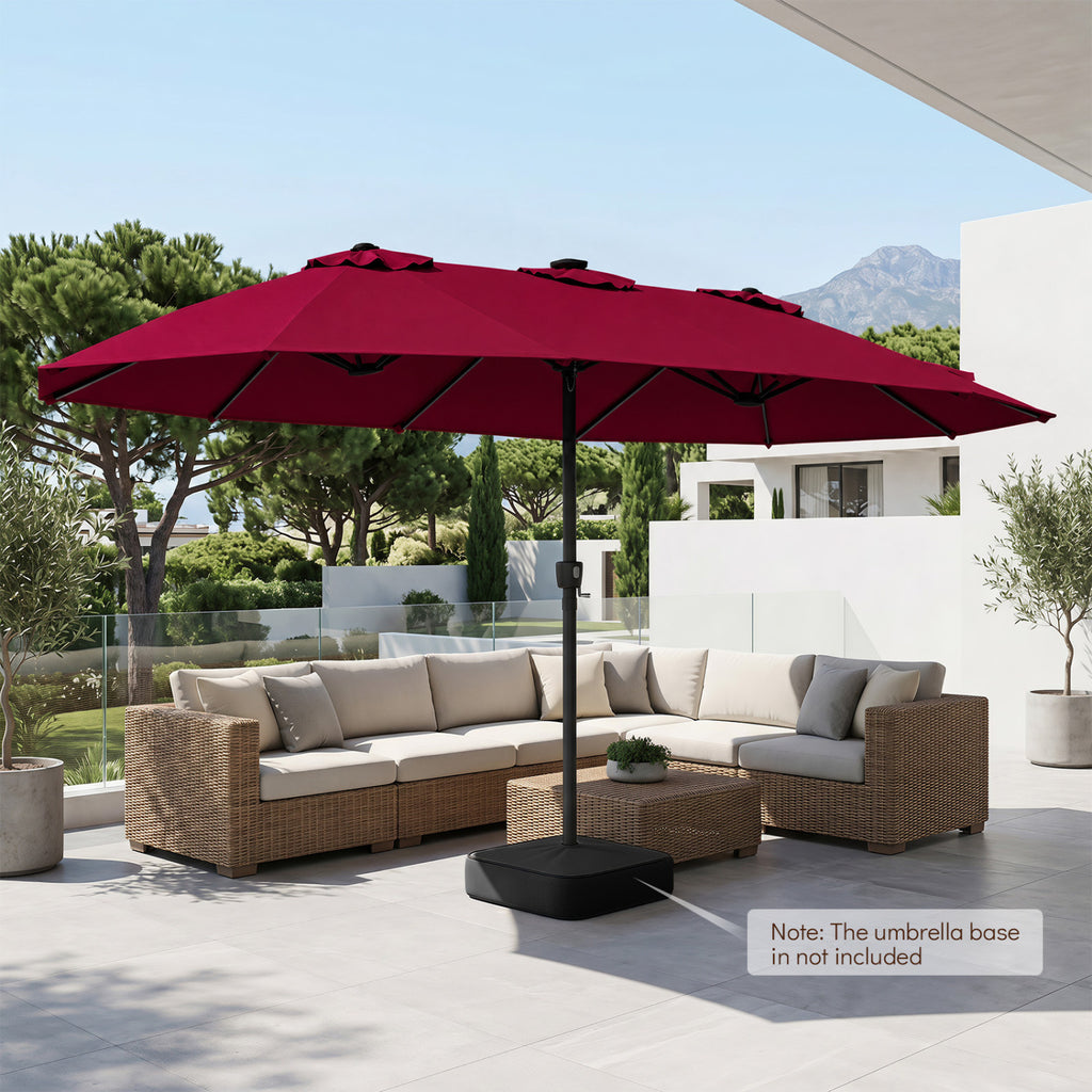 15.5FT Extra-Large Patio Umbrella 12 Reinforced Metal Ribs