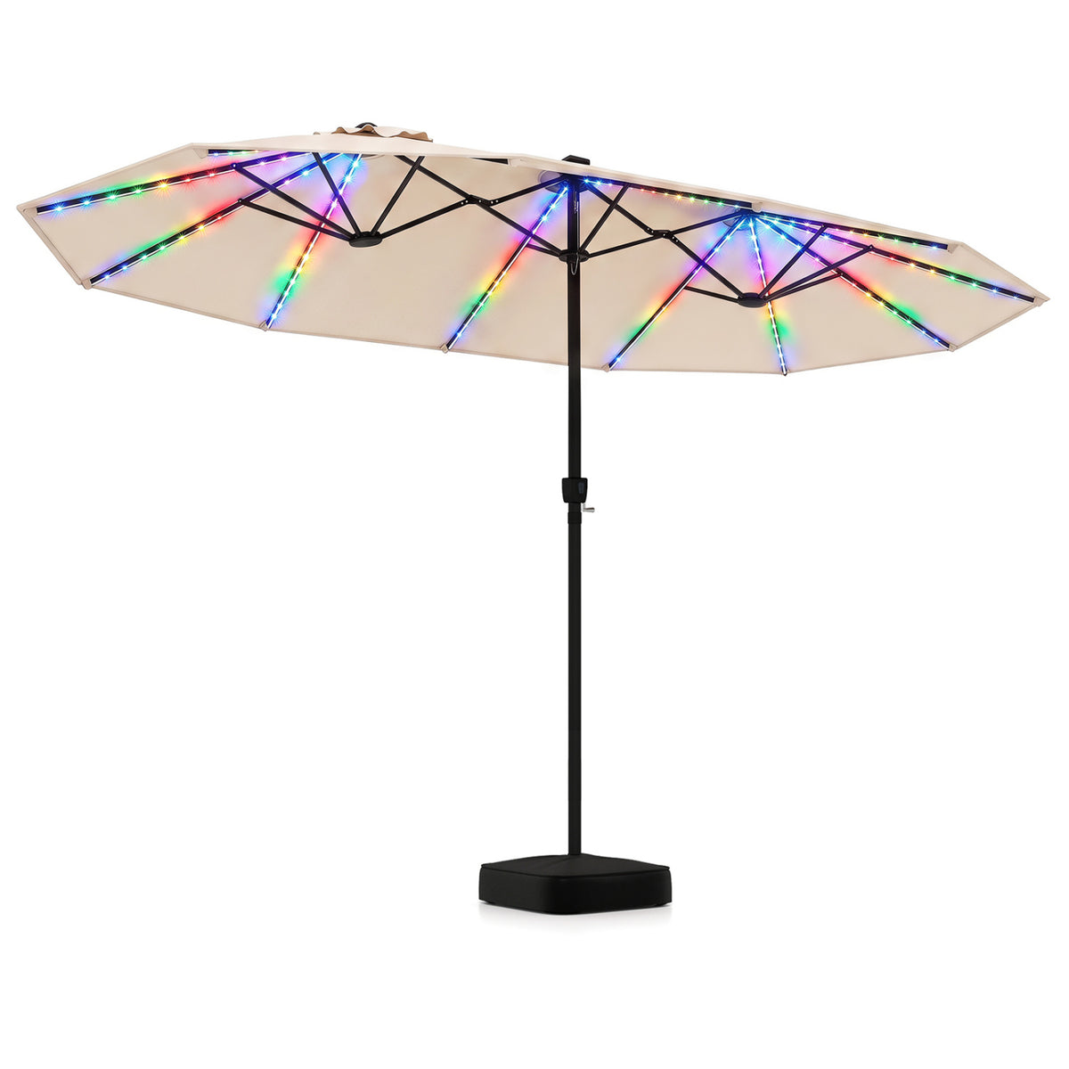 15.5FT Extra-Large Patio Umbrella with Base 12 Reinforced Ribs