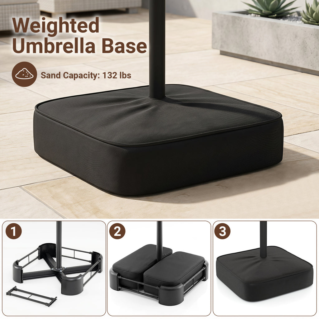15.5FT Extra-Large Patio Umbrella with Base 12 Reinforced Ribs