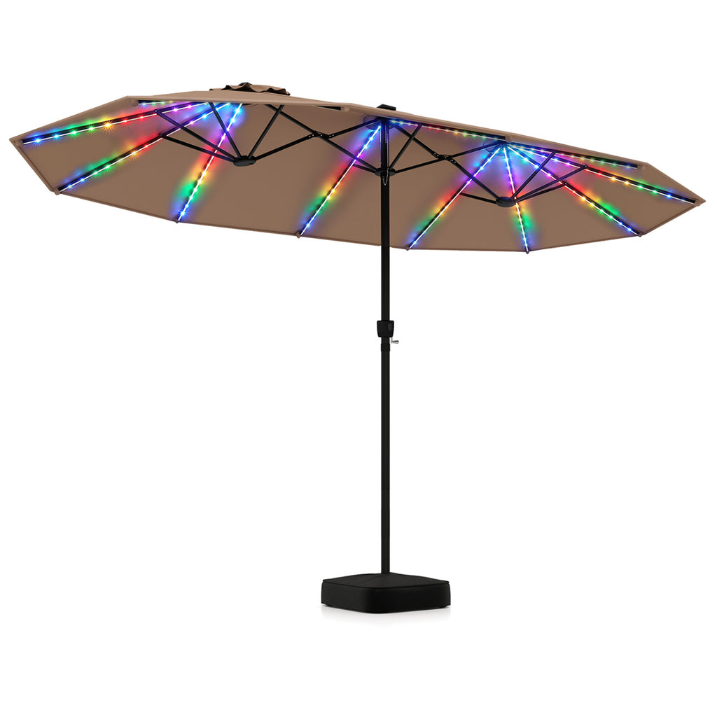 15.5FT Extra-Large Patio Umbrella with Base 12 Reinforced Ribs