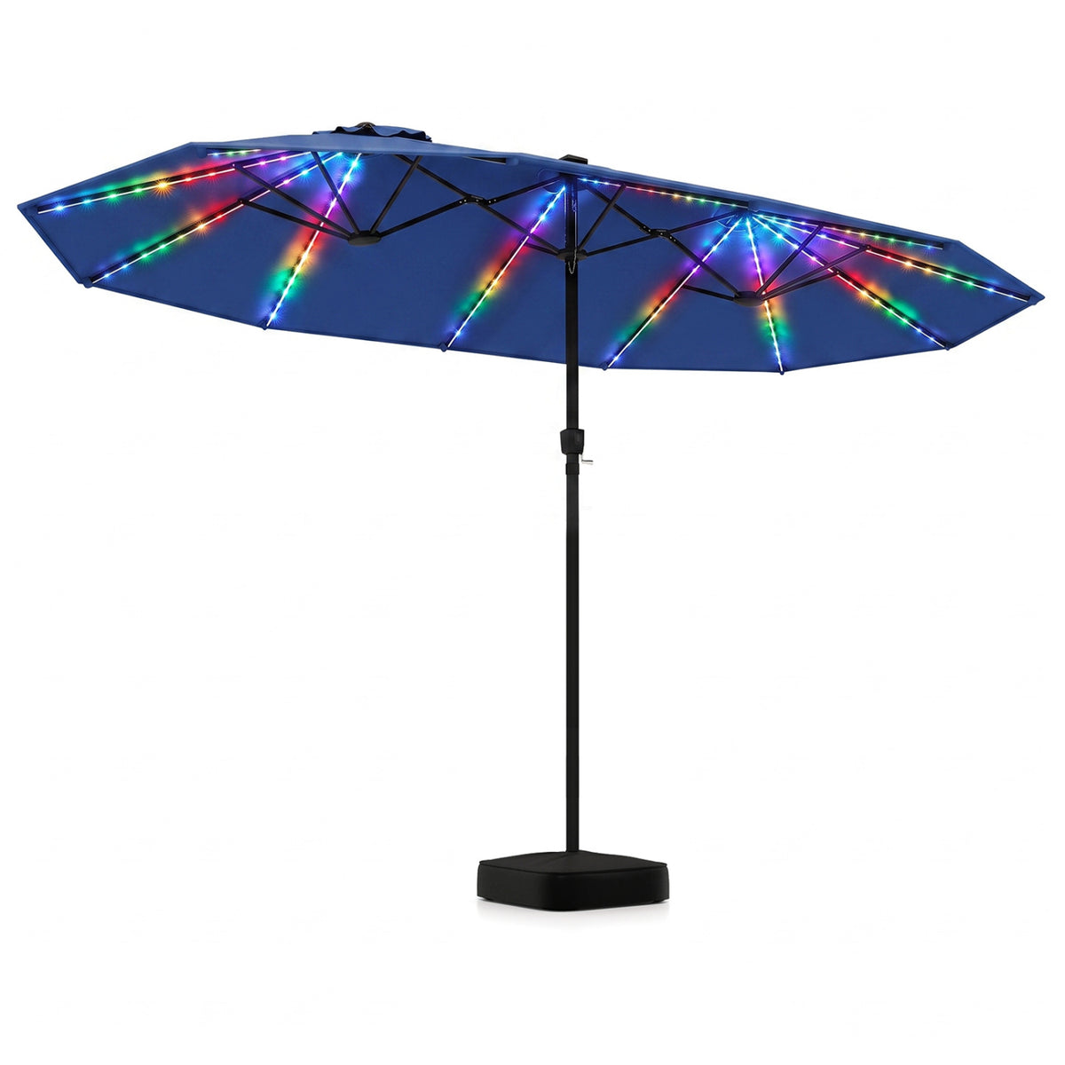 15.5FT Extra-Large Patio Umbrella with Base 12 Reinforced Ribs
