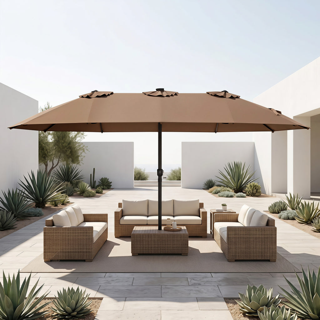15.5FT Extra-Large Patio Umbrella 12 Reinforced Metal Ribs