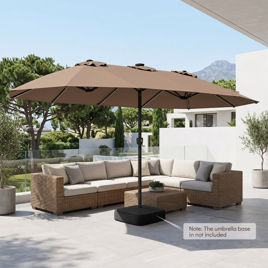 15.5FT Extra-Large Patio Umbrella 12 Reinforced Metal Ribs