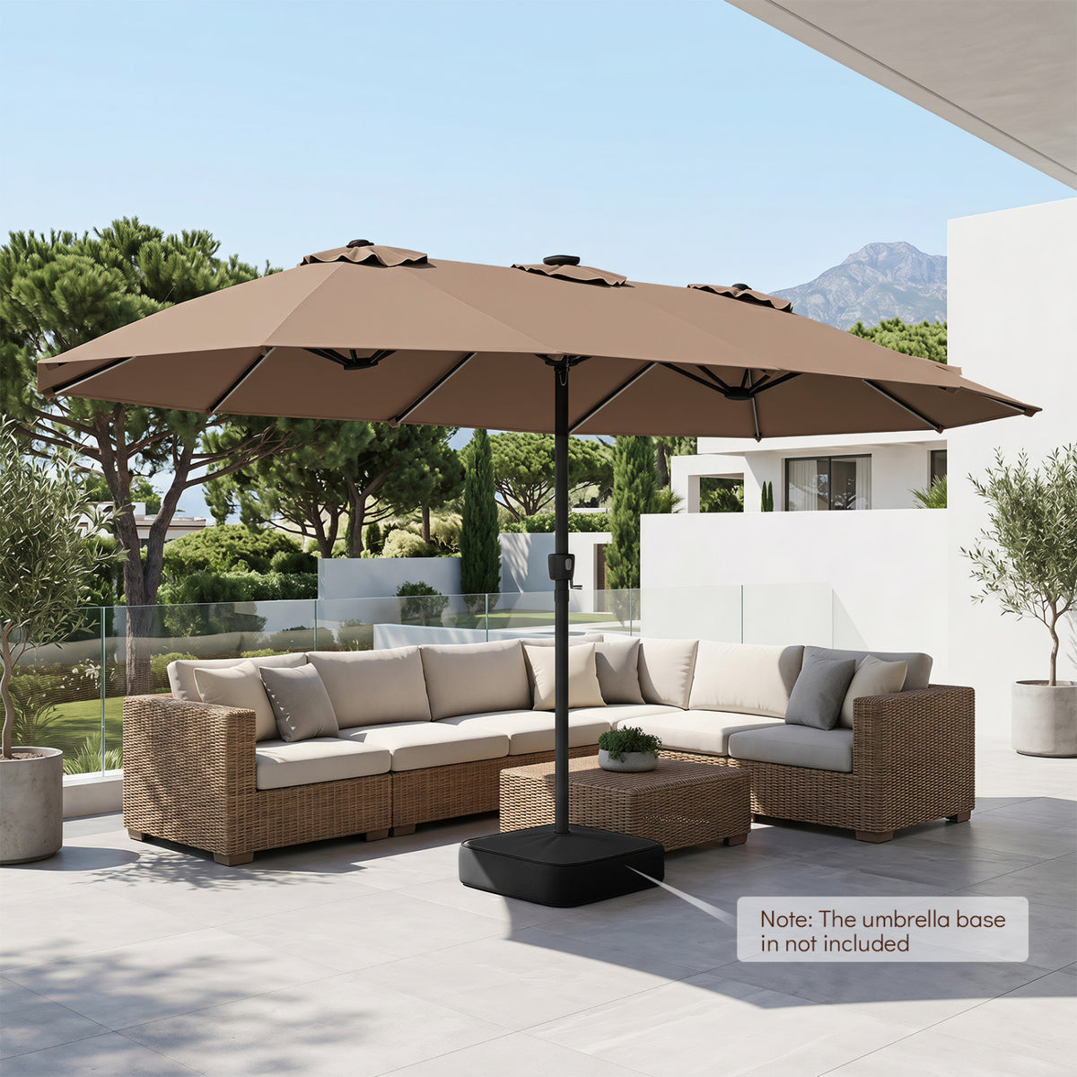 15.5FT Extra-Large Patio Umbrella 12 Reinforced Metal Ribs