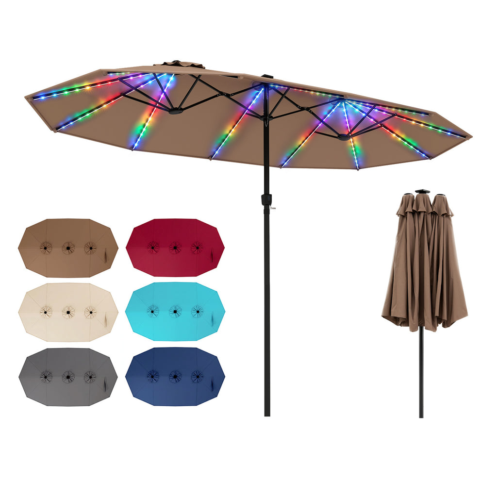15.5FT Extra-Large Patio Umbrella 12 Reinforced Metal Ribs