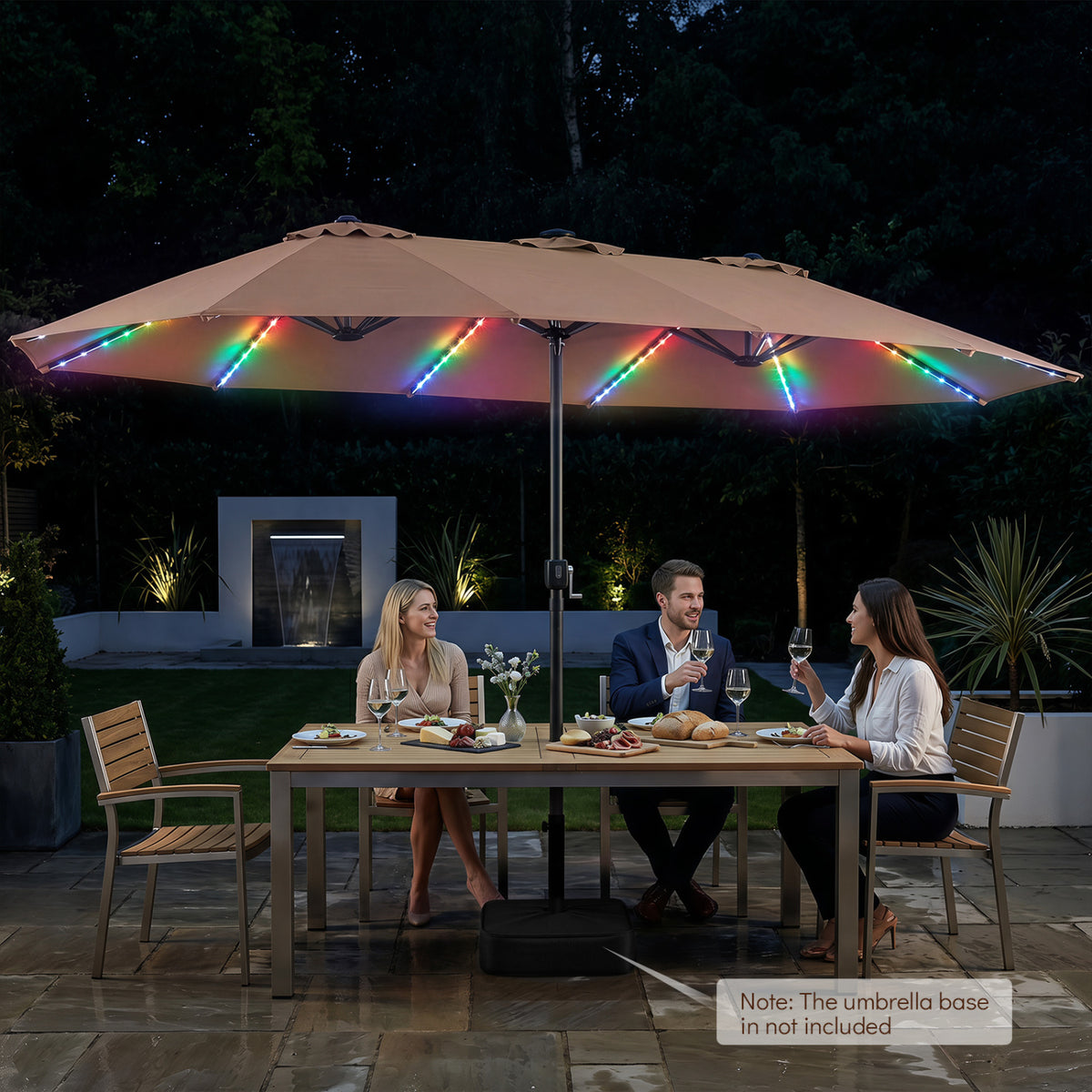15.5FT Extra-Large Patio Umbrella 12 Reinforced Metal Ribs