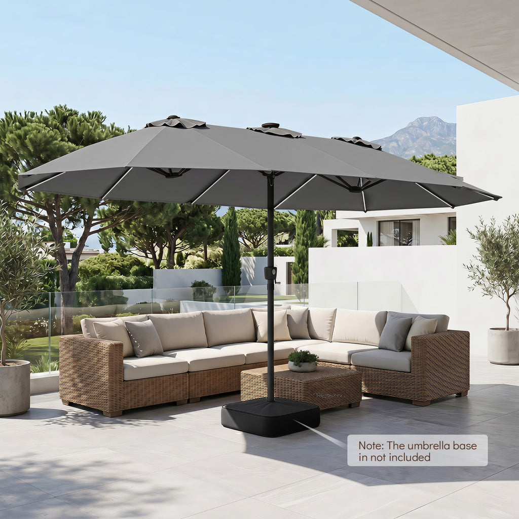 15.5FT Extra-Large Patio Umbrella 12 Reinforced Metal Ribs