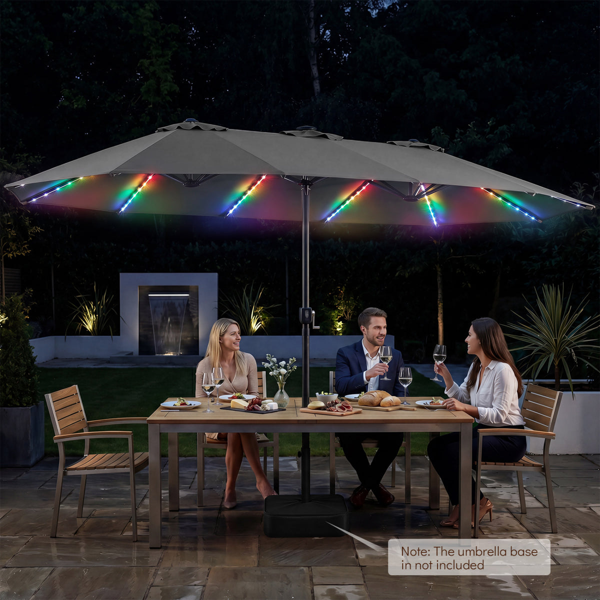 15.5FT Extra-Large Patio Umbrella 12 Reinforced Metal Ribs