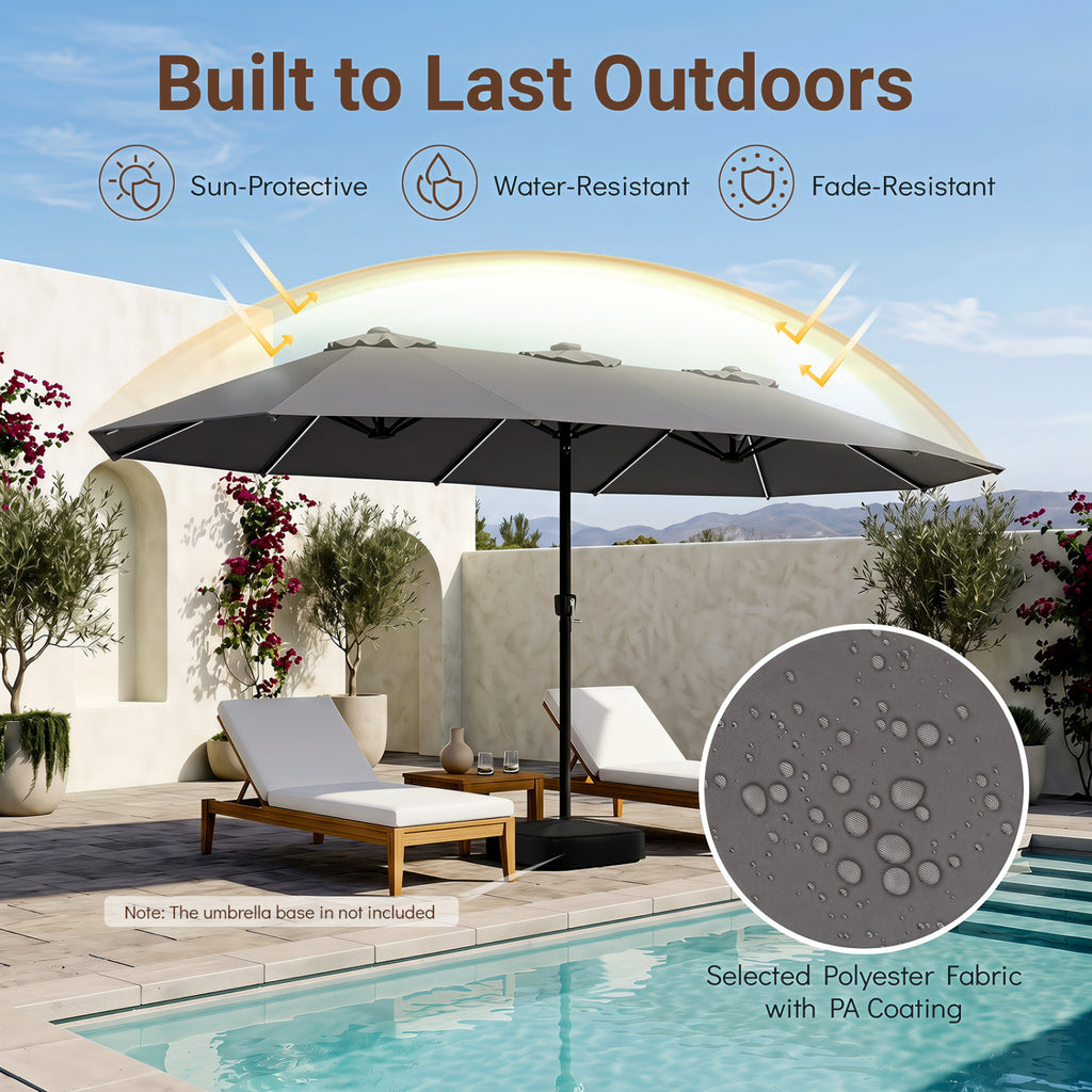 15.5FT Extra-Large Patio Umbrella 12 Reinforced Metal Ribs