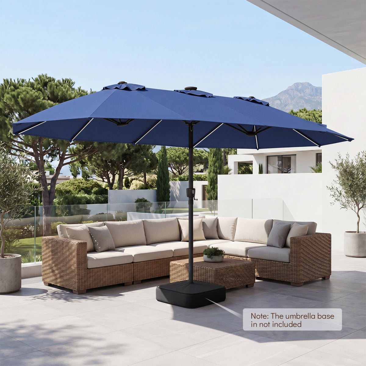15.5FT Extra-Large Patio Umbrella 12 Reinforced Metal Ribs