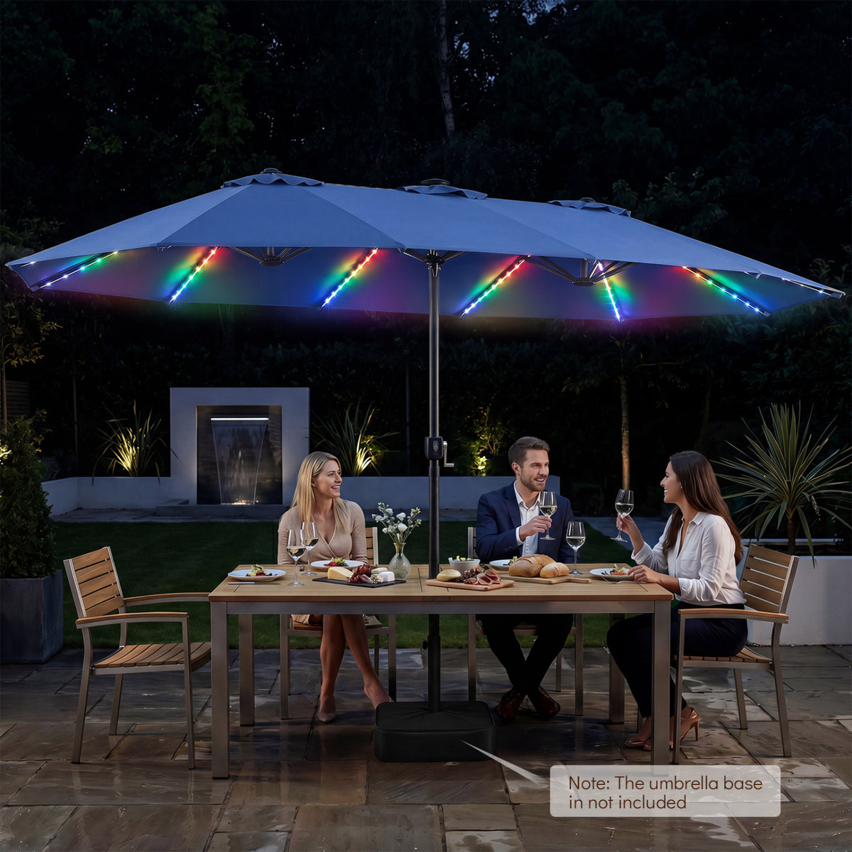 15.5FT Extra-Large Patio Umbrella 12 Reinforced Metal Ribs