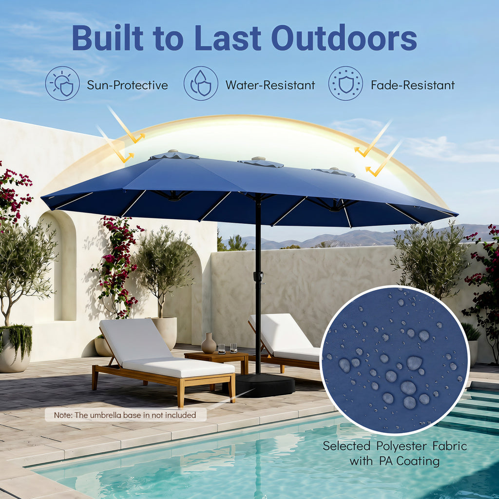 15.5FT Extra-Large Patio Umbrella 12 Reinforced Metal Ribs