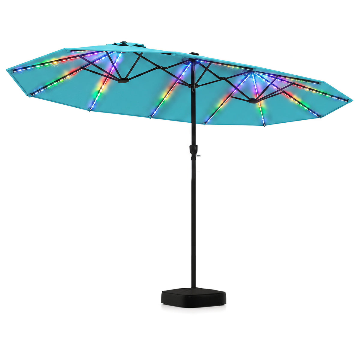 15.5FT Extra-Large Patio Umbrella with Base 12 Reinforced Ribs