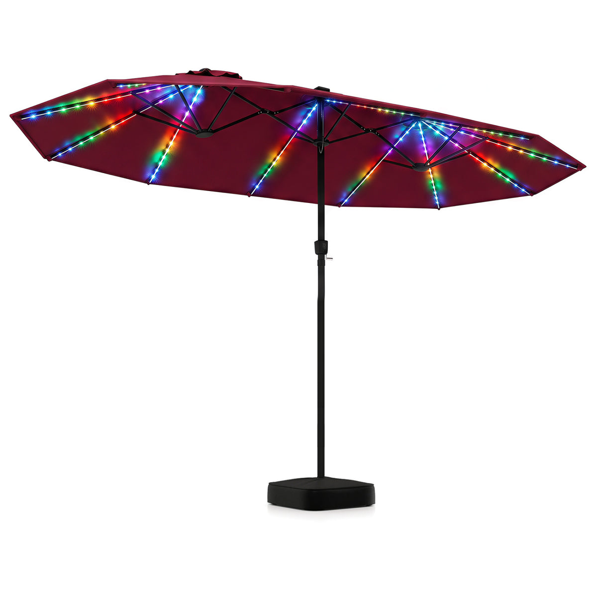 15.5FT Extra-Large Patio Umbrella with Base 12 Reinforced Ribs
