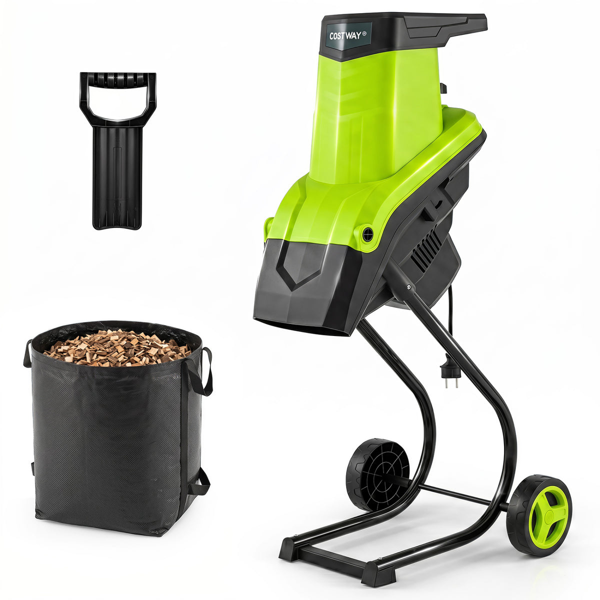 15-Amp Electric Wood Chipper Shredder Mulcher with 1.8 Inch Max