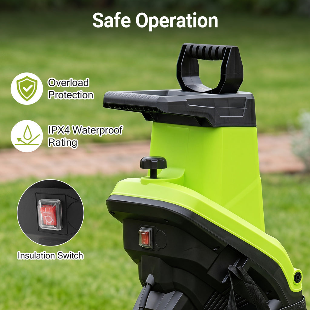 15-Amp Electric Wood Chipper Shredder Mulcher with 1.8 Inch Max