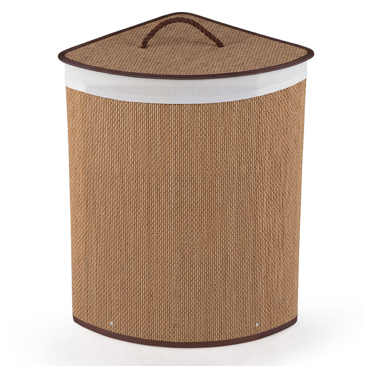 Bamboo Laundry Hamper 15 Gallon - Brown Fanshaped