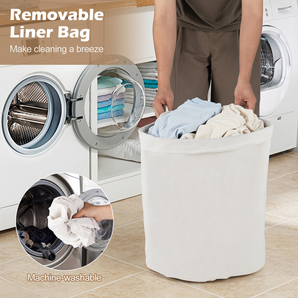Bamboo Laundry Hamper 15 Gallon Fanshaped Natural