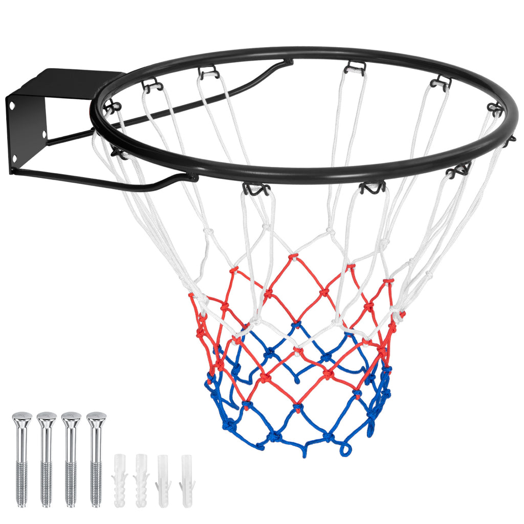 15 Inch Basketball Rim with All Weather Net & Mounting Hardware - Black Variation