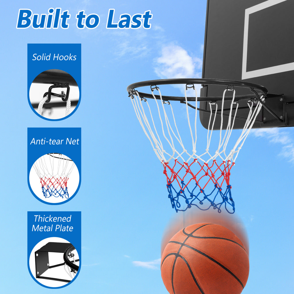 15 Inch Basketball Rim with All Weather Net & Mounting Hardware - Black Variation