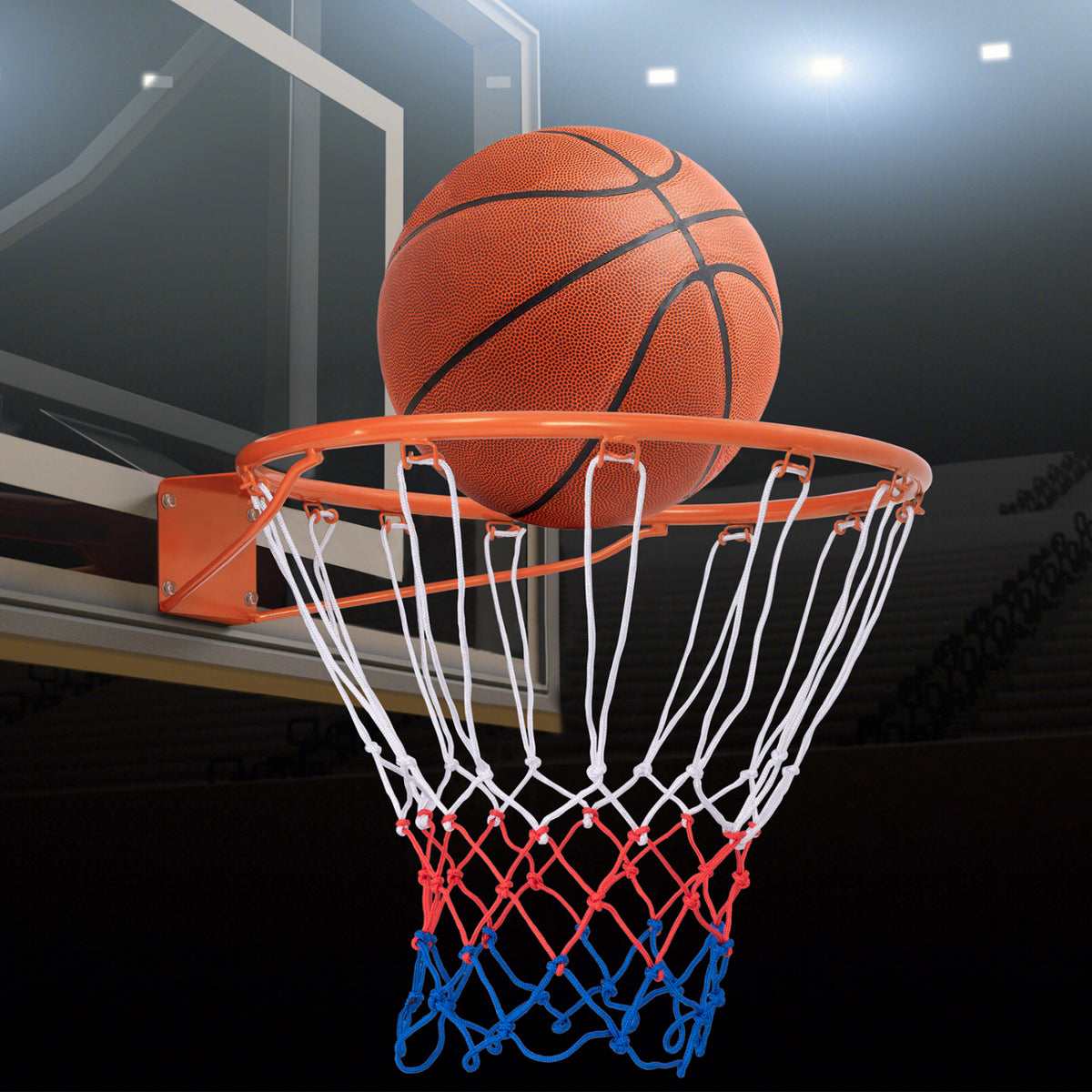 15 Inch Basketball Rim with All Weather Net & Mounting Hardware - Black Variation