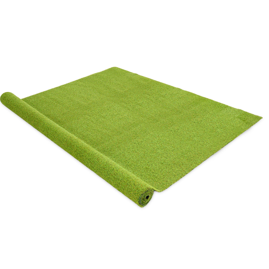 Artificial Turf Rug with 0.75 Inch Low Pile Height for Lawn & Pet Areas - Green