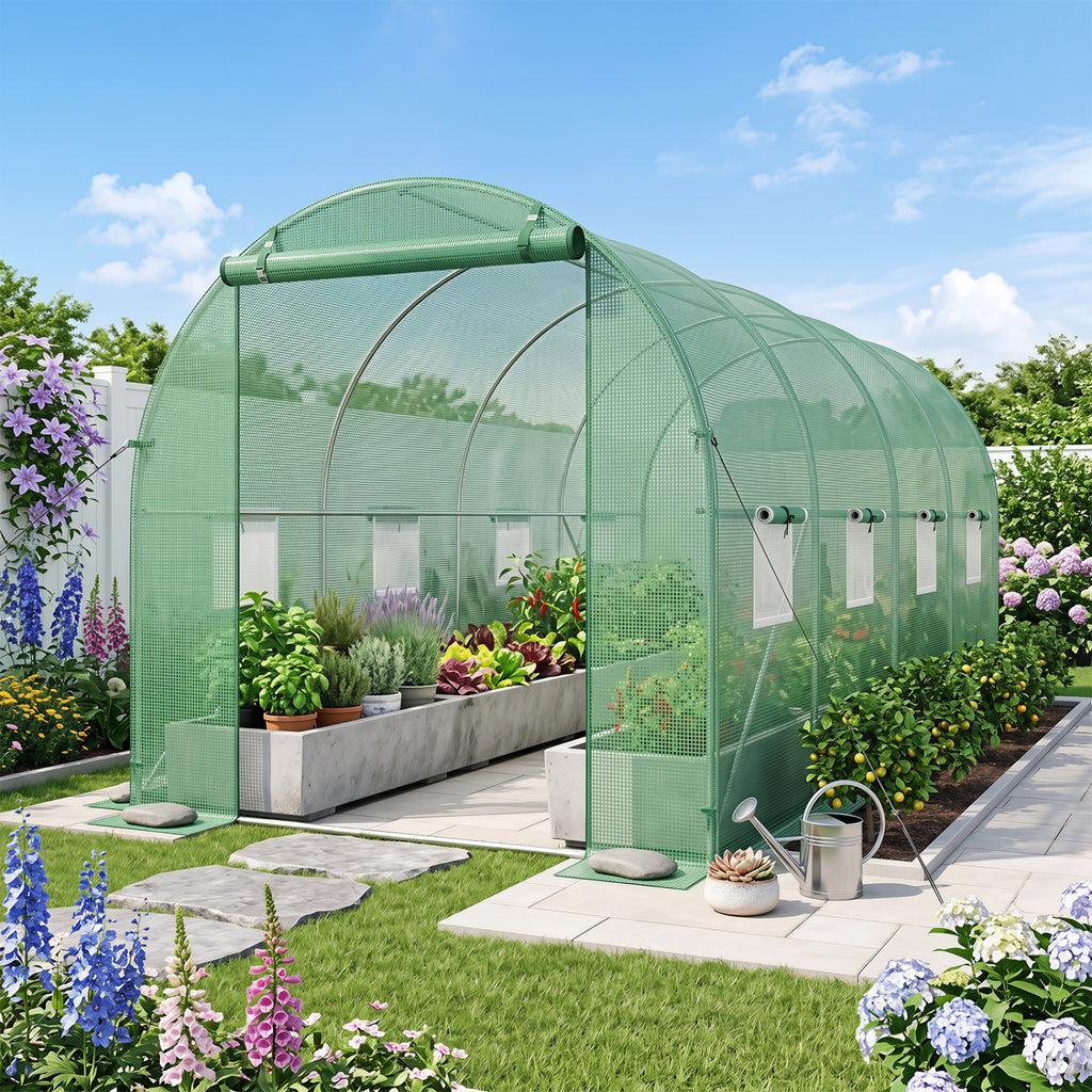 15 x 7 ft Walk-in Tunnel Greenhouse for Outdoors