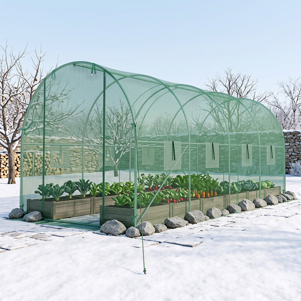 15 x 7 ft Walk-in Tunnel Greenhouse for Outdoors