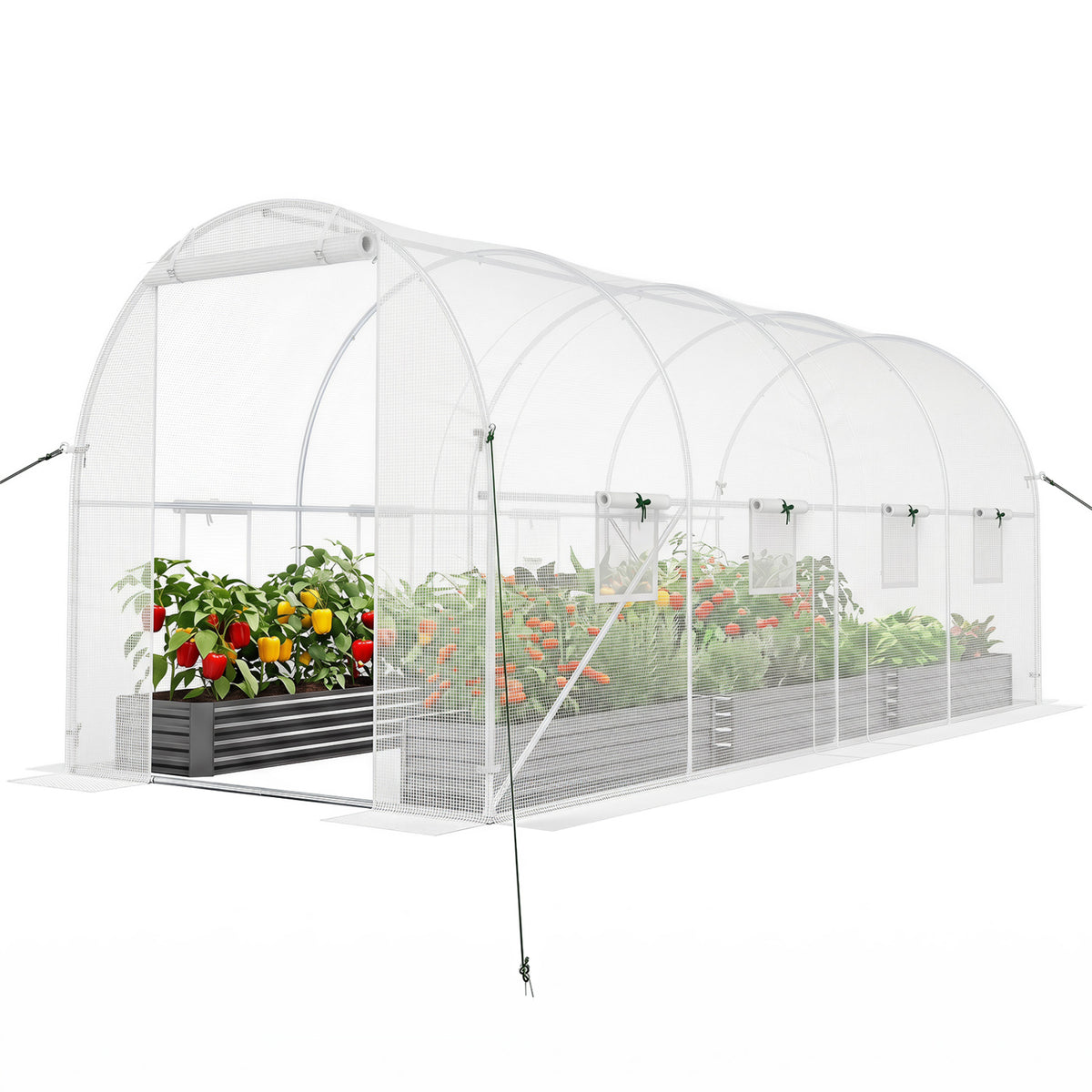 15 x 7 ft Walk-in Tunnel Greenhouse for Outdoors
