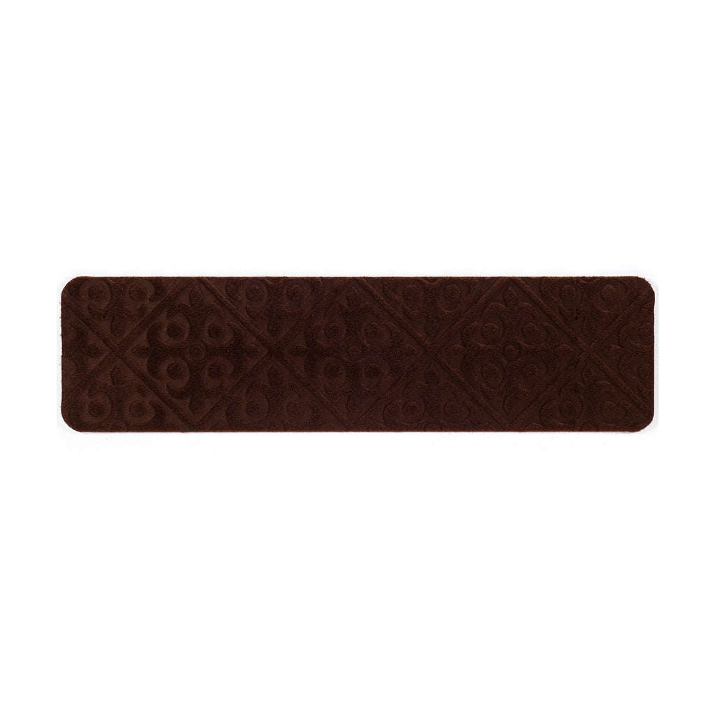 Brown Indoor Non-Slip Stair Carpet Mats - Protect & Reduce Noise, Reusable, Waterproof, 15 Pieces