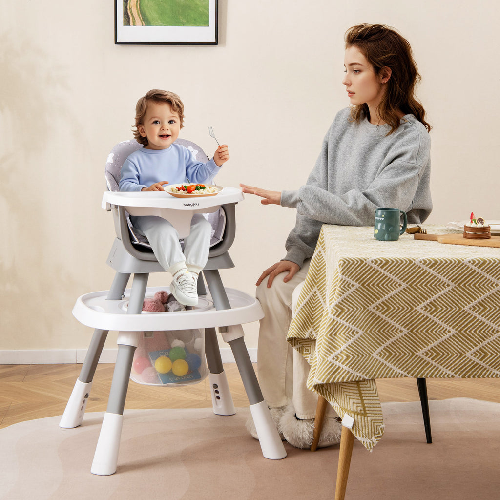 16-in-1 Baby High Chair with Activity Center & Booster Seat, Gray