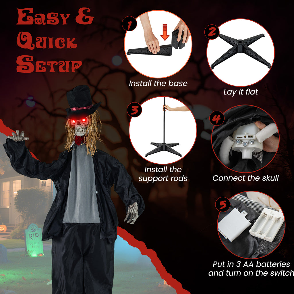 Halloween Animatronic Standing Groom 7.2 FT Haunted House Decoration - Variation of Groom