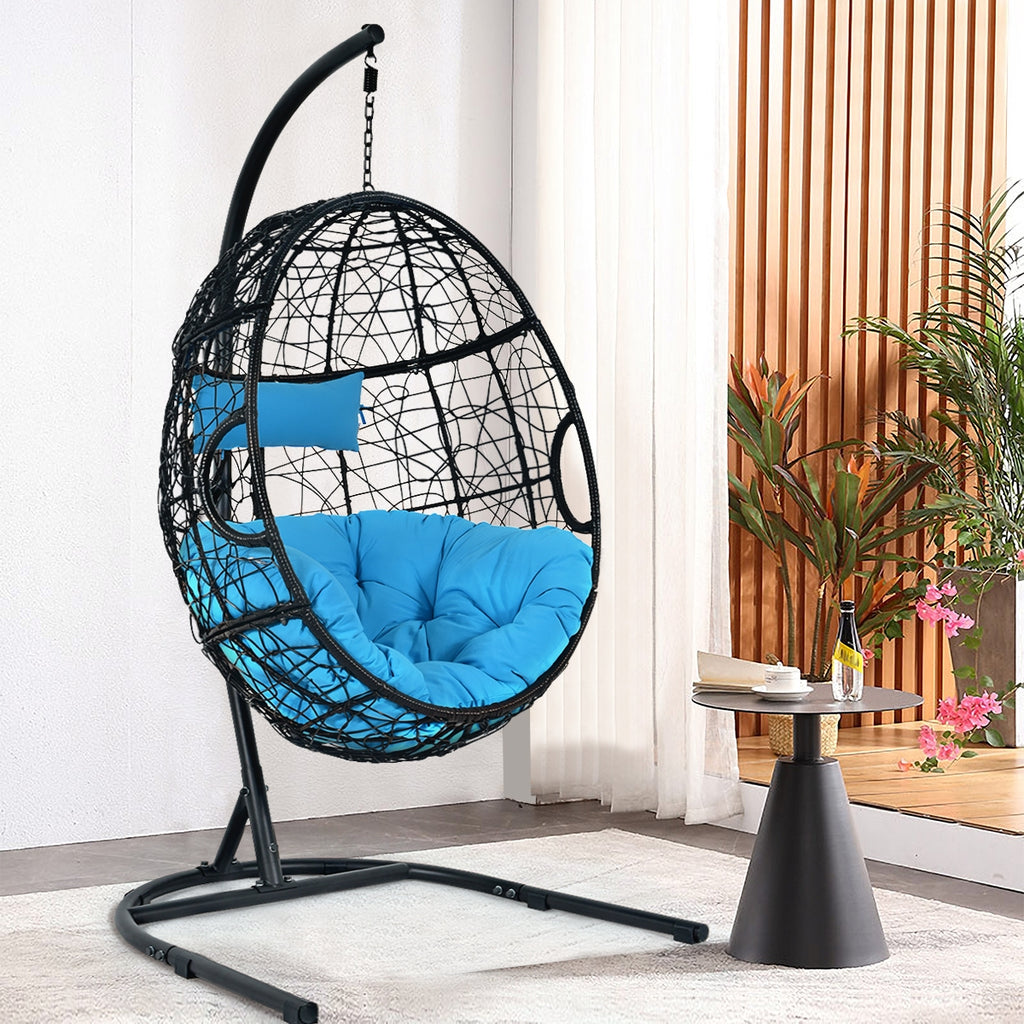 Hanging Hammock Chair with Stand - Blue