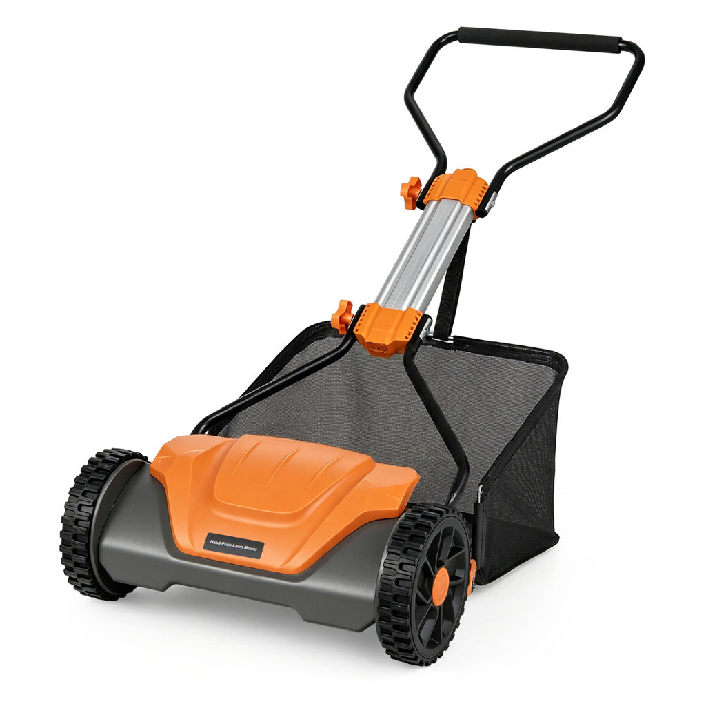 16 Inch Adjustable Cutting Heights 5-Blade Push Reel Lawn Mower with