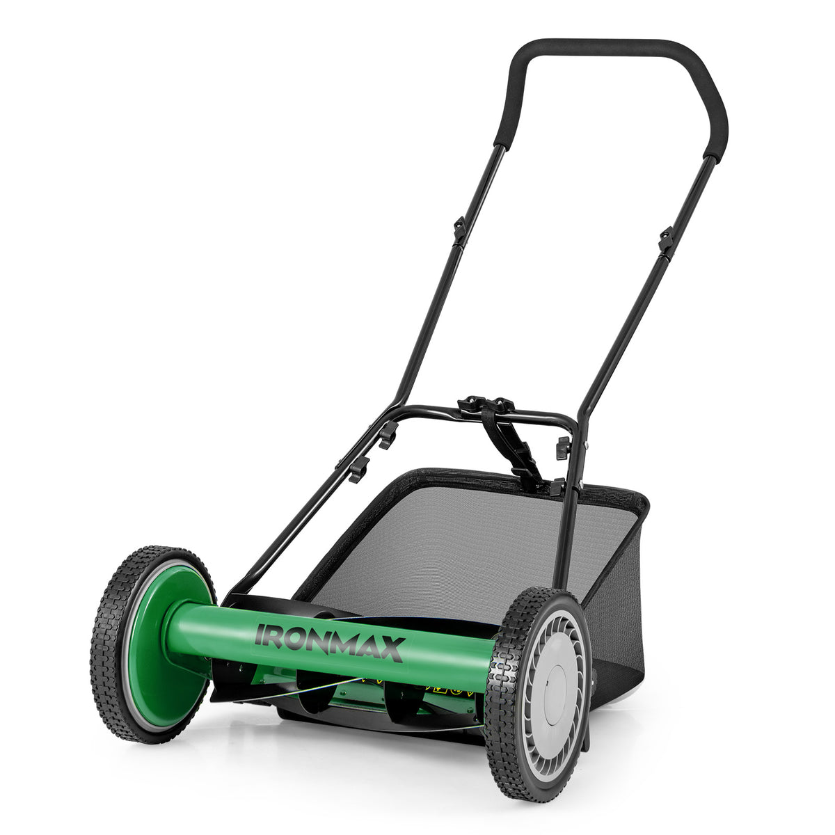 16 Inch Push Lawn Mower with 5 Blades & Grass Catcher - Green
