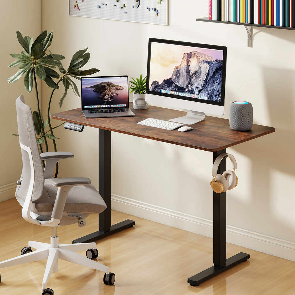 48 x 24 Electric Standing Desk with Memory Settings - Rustic Brown