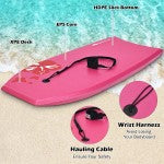 Lightweight Bodyboard Surfing with Leash - M Size EPS Core Waterproof Deck