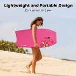Lightweight Bodyboard Surfing with Leash - M Size EPS Core Waterproof Deck