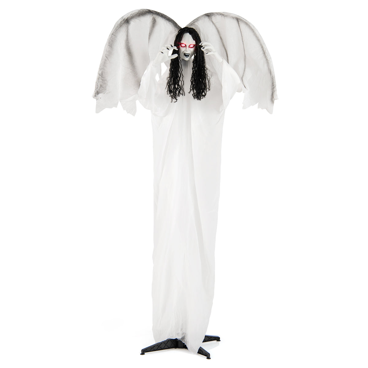 6.6 Feet Halloween Animatronic Standing Angel with Sound-Activated Lights & Flapping Wings — Variation of THIS Listing