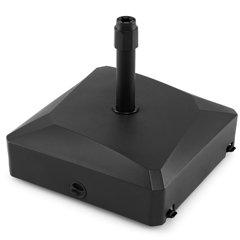 176 lbs Fillable Mobile Umbrella Base with Wheels & Locks - Black