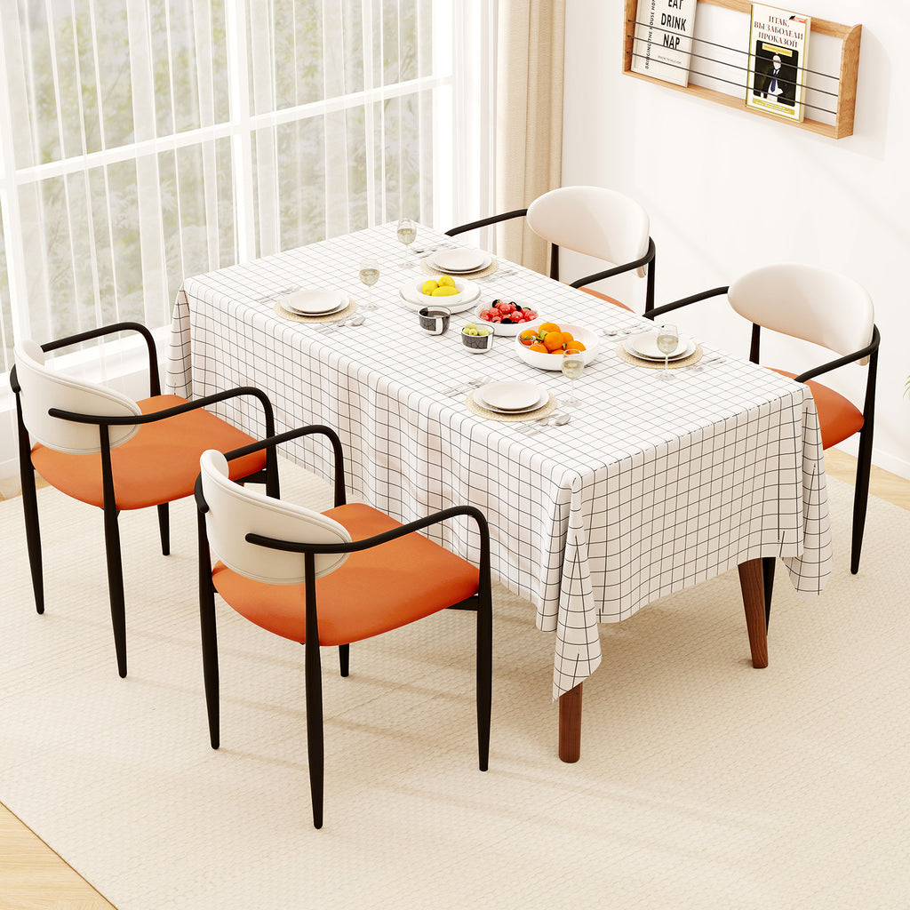 Dining Chairs Set of 2 - Padded Seat & Curved Back