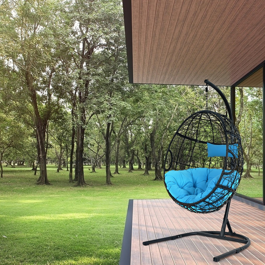 Hanging Hammock Chair with Stand - Blue