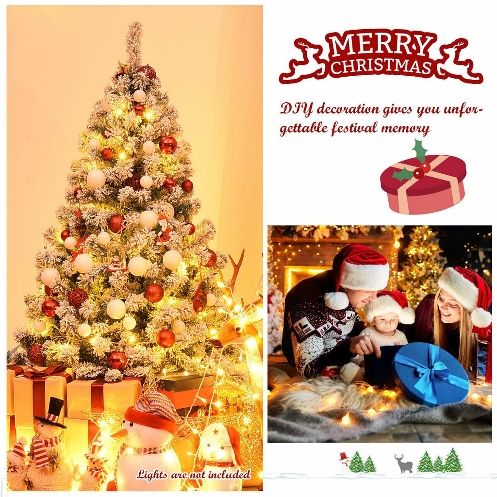 Artificial Christmas Tree 4.5 Ft Snow Flocked with 400 Tips - Full, Easy Setup