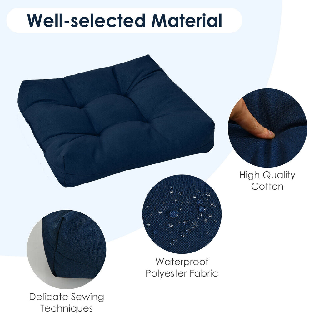 21" Seat Cushion Set of 2, Navy - Patio Chair Pad