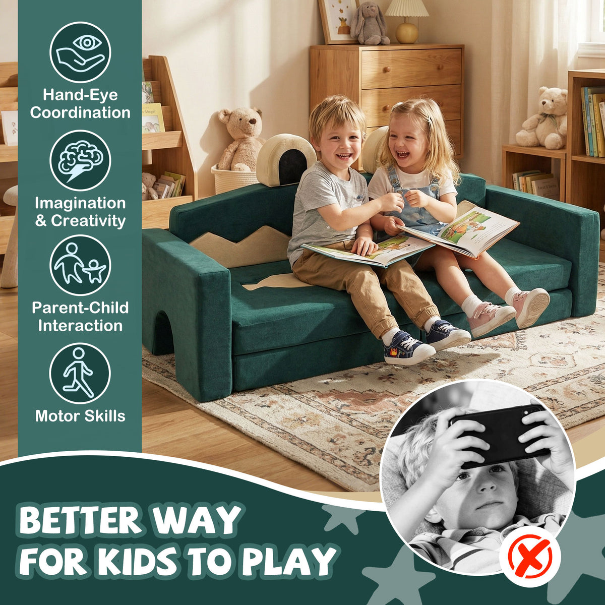 Costway 17 Pieces Modular Kids Play Couch for Creative Imagination - Variation of THIS listing