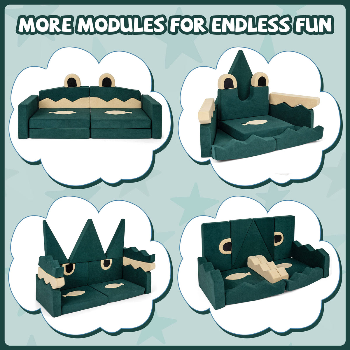 Costway 17 Pieces Modular Kids Play Couch for Creative Imagination - Variation of THIS listing