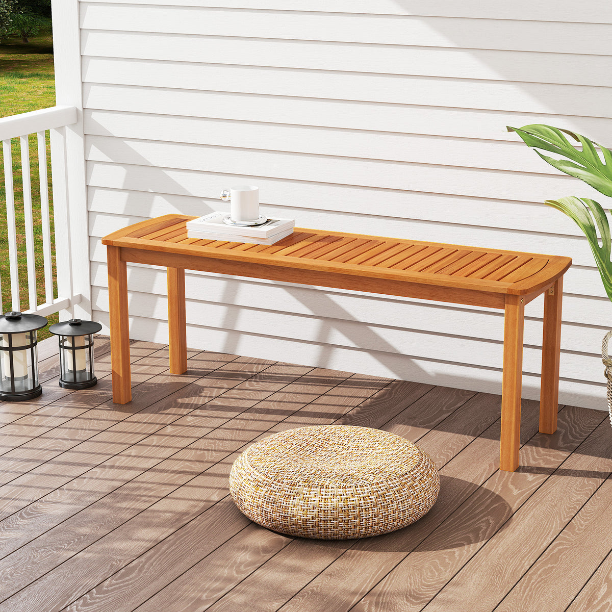 Acacia Wood Outdoor Bench 48 Inch - Garden Seating